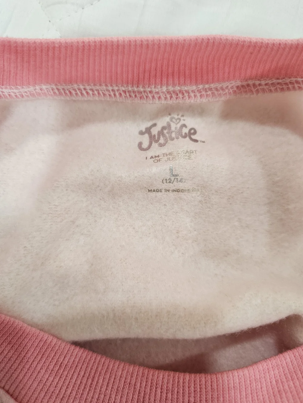 Justice Girls Ombre Fleece Crewneck Pullover Sweatshirt Kindness 12/14 L